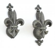 2 db fém fogas, h: 8,5 cm