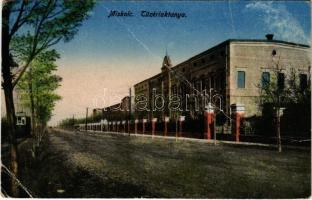 1928 Miskolc, Tüzérlaktanya, villamos. Orosz Ferenc kiadása (fa)