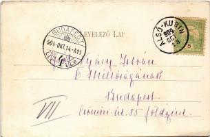 1904 Alsókubin, Dolny Kubín; Alsó és Felső utca, Fő tér, Római katolikus templom. Neumann József kia...