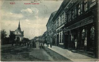 1913 Igló, Zipser Neudorf, Spisská Nová Ves; Kossuth Lajos sor, Nádler Gyula üzlete / street, shop (EK)