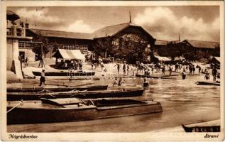 1939 Verőce, Nógrádverőce; Strand, fürdőzők, evezős csónakok (EK)