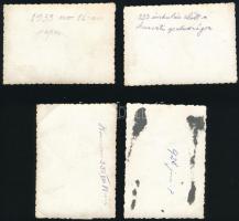 cca 1920-1930 Magyar királyi folyamőrök, 4db fotó, 9×6 cm