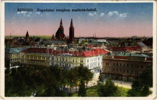 1932 Szeged, Fogadalmi templom madártávlatból (kopott sarkak / worn corners)