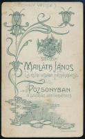 cca 1890 Pozsony, Mailáth János műtermében készült vizitkártya