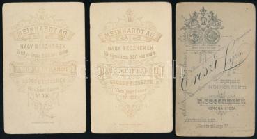 Nagybecskerek 3 db vizitkártya Meinhard, Oroszi Lajos