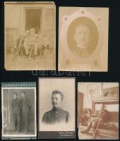 cca 1900-1939 Vegyes témájú és méretű katonákat ábrázoló fotók, 6 db