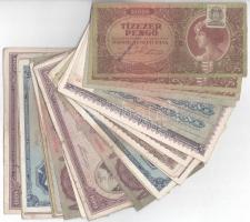 50db vegyes magyar Pengő bankjegytétel, közte 1945. 100P alacsonyabb sorszám E106 000949 T:III,III-