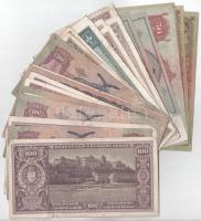 50db vegyes magyar Pengő bankjegytétel, közte 1945. 100P alacsonyabb sorszám "E106 000949"...