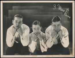 Gerogis Géza: A három Wiere testvérek. pecséttel jelzett, feliratozott fotó 23x17 cm