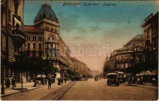 1912 Budapest VIII. József körút, villamos, automobil (EK)