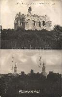 1932 Szerednye, Seredne, Serednie; Rákóczy féle várrom, görög és római katolikus templom / castle ruins, churches. photo
