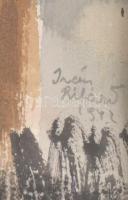 Iván Szilárd (1912-1988): Nagybányai építkezés (új festőiskola alapjai?), 1942. Kréta, akvarell, pap...