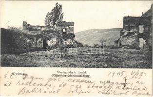 1905 Alvinc, Vintu de Jos; Martinuczi (Martinuzzi) vár romjai / castle ruins