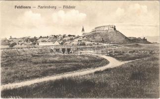 Barcaföldvár, Földvár, Marienburg, Feldioara; fahíd, vár. Adler / wooden bridge, castle