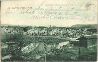 1912 Marosújvár, Uioara, Ocna Mures; sóhegyek, sóbánya. Füssy J. kiadása / salt mine (EK)