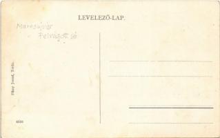 1912 Marosújvár, Uioara, Ocna Mures; sóvágás a  sóbányában. Füssy József kiadása / salt mine interio...