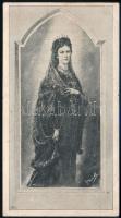 cca 1898 Istenben boldogult Erzsébet királynénk kegyeletes emlékére (1837-1898) emléklap 14x8 cm / Queen Elisabeth memorial card 14x8 cm