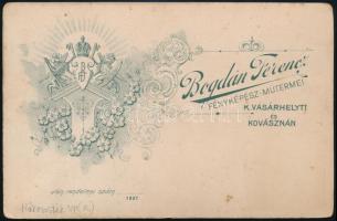 Kabinetfotó Kovászna és Kézdivásárhely Bogdán Ferenc műterméből 11x17 cm