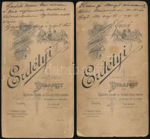 1899 Szeged, huszár portréfotói, 2 db, a hátoldalakon személyes hangvételű sorokkal nővérei részére,...