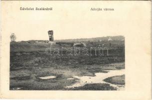 1918 Szalárd, Salard; Adorján várrom / castle ruins + M. kir. székesfehérvári 17. népfölkelő gyalog ezred 8. század