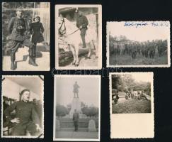 cca 1910-1940 12 db katona fotó, 8,5x5x5 cm és 11x8,5 cm közötti méretekben