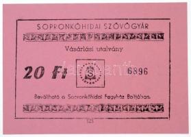 ~1990. 10Ft + 20Ft + 50Ft "Sopronkőhidai Szövőgyár" vásárlási utalvány T:I