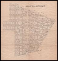 1946 Budapest, az Új Köztemető kétoldalas térképes ismertetője, hajtott, 23×23 cm