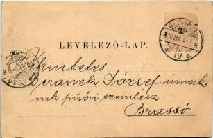 1900 Budapest V. Országház, Parlament, gőzhajó. Újévi köszöntéssel (fl)