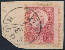 1871 5kr FÓTH erősen elfogazva (Gudlin 400 p) / shifted perforation