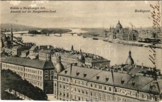 1906 Budapest I. Kilátás a Margitsziget felé. Divald Károly 15. sz. (felületi sérülés / surface damage)