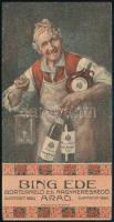 cca 1910 Arad, Bing Ede Bortermelő és Nagykereskedő számolócédulája, Bp., Athenaeum Rt., egészen kis szakadással, 13x7 cm