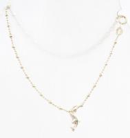 Ezüst(Ag) golyós bokalánc, delfin függővel, jelzett, állítható h: 20,5-26 cm, nettó: 3 g