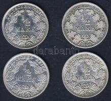 Német Birodalom/Császárság 1905-15. 1/2M Ag (4x) mind klf évszám T:2,3