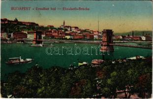 1917 Budapest, Lánchíd (Erzsébet híd felirattal) (fl)