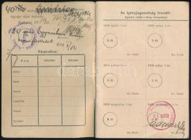 1919 Hadügyi Népbiztosság Beszerzési Központja Tagsági igazolvány és bevásárló könyvecskéje, két beb...