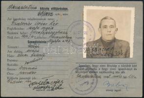 1942 Aknaszlatinai zsidó szabósegéd fényképes személyigazolványa / ID of a jewish taylor from Aknaszlatina (?????????, Ocna Slatina, ?????????, Slatinské Doly)