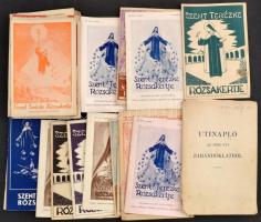 cca 1930 Szent Terézke és más vallási nyomtatványok, folyóiratok gyűjteménye. Össz kb 30 db