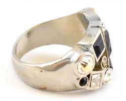 Ezüst (Ag) gyűrű, kövekkel, Jelzett, m:58, 8,56g