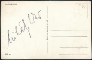 Mihályi Ernő színművész dedikált képeslap