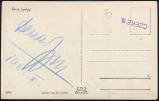 Dénes György színművész dedikált képeslap