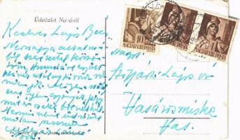 1943 Nova (Zala), templom belső, utca, Hősök szobra (12,4 x 7,6 cm) (EK)
