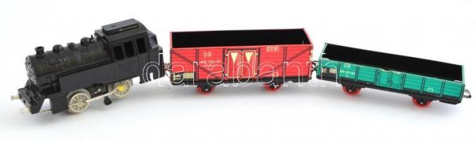 Retro NDK Güterzug Spur S vasúti lemez modell játék tétel eredeti karton dobozában: 12 db sín, 1 db ...