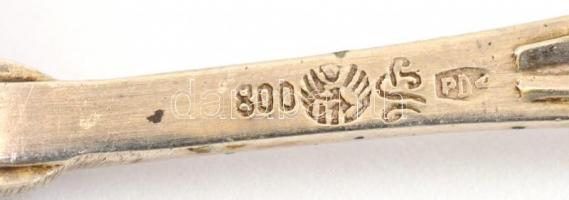 Ezüst(Ag) fűszerkanál, 3 db, jelzett, h: 6,5 cm, nettó: 16,5 g