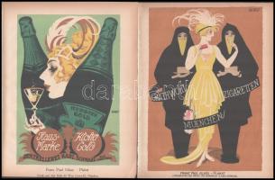 Franz Paul Glass (1886-1964): 2 db art-deco stílusú plakát későbbi (?) ofszet nyomása, 24x16 és 26x1 cm. Lap széle sérült.