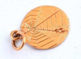 Arany(Au) 14K pókhálós függő, jelzett, d: 1 cm, nettó: 0,2 g