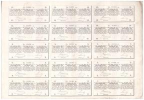 Budapest 1875. "Angol-Magyar Bank" részvénye 100Ft-ról, angol, magyar és német nyelven, sz...