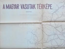 cca 1914 A magyar vasutak térképe, 99x160 cm