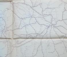 cca 1914 A magyar vasutak térképe, 99x160 cm