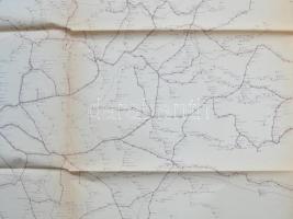 cca 1914 A magyar vasutak térképe, 99x160 cm