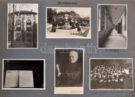 cca 1930-1940 Régi fotóalbum kirándulások képeivel, városképekkel, feliratozva (Veszprém, Almádi, Zi...